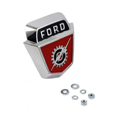 [08156-6] FRONT HOOD ORNAMENT- V-8 1957-58 F-O-R-D  W/ LIGHTNING BOLT