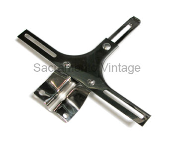 [06158-5] LICENSE PLATE BRACKET- FRONT stainless 1939 DELUXE / 1940-41 PU
