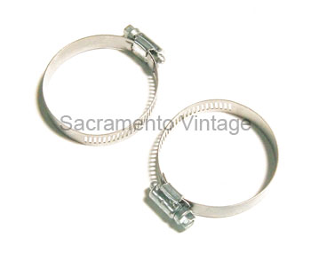 [05835-3] FUEL HOSE CLAMPS- (2) WORM DRIVE stainless 1948-52