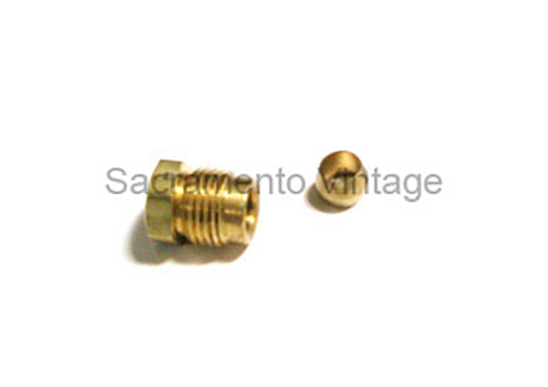 [00507-1] FUEL LINE BRASS FITTING WITH FERRULE 1/2" HEAD  1/2-20 THREAD