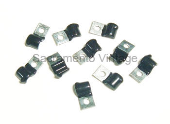 [05858] FUEL LINE TO FRAME CLIPS (10) 1932-48 FOR 1/4 LINE VINYL DIPPED