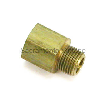 [07764] FUEL PUMP TO FUEL LINE ADAPTOR- 1/8" PIPE to 1/2-20 TAPERED SEAT 1951-UP