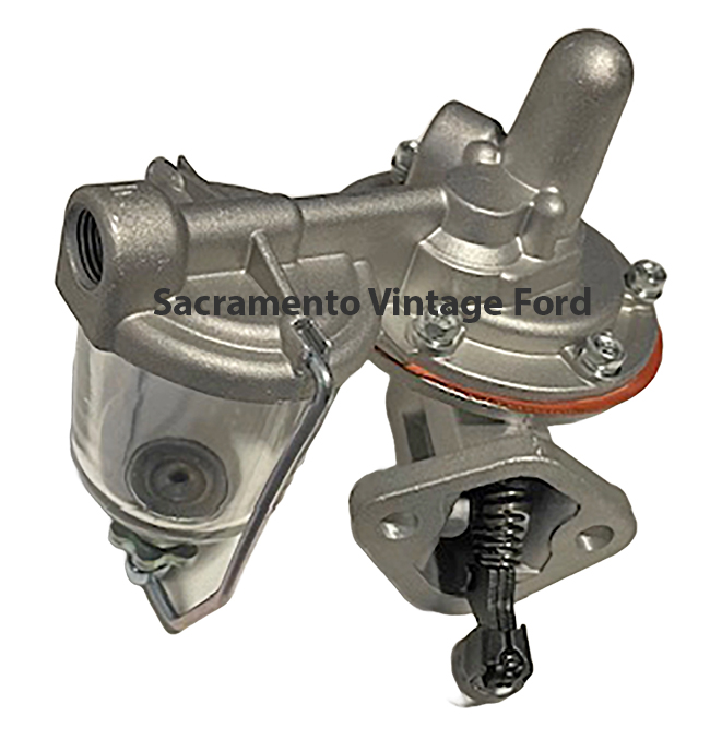 [05865] FUEL PUMP w/ GLASS BOWL  1946-48 V8. Replaces the all metal pump & FITS 1934-41