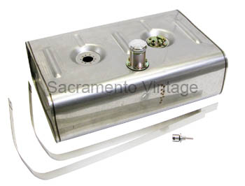 [07745-15-S] FUEL TANK BED MOUNT STAINLESS BOLT ON NECK and CAP 16 GALLON