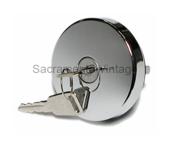 [07726-1] GAS CAP SMOOTH LOCKING CHROME 1951-70