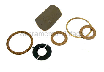 [00492] GAS GAUGE REBUILD KIT 1928-31 WITH NITROPHYL GAS RESISTANT FLOAT, BLACK FACE PLATE,CORK/RUBBER GASKETS, SLIP RING AND LENS - most popular
