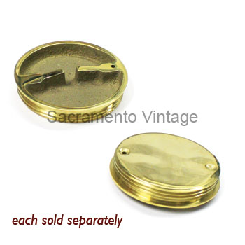 [03735] GAS TANK CAP- bung style 1909-11 SOLID BRASS - RECESSED