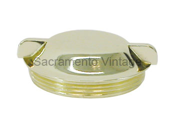 [03736] GAS TANK CAP- wing style 1924-27 BRASS PLATED - NO SCRIPT