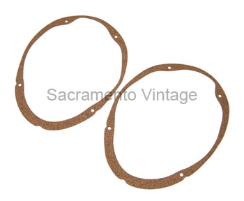 [06065-1] GASKETS- H/LAMP BUCKET TO FENDER cork -1937-1939 std -SET OF 2-