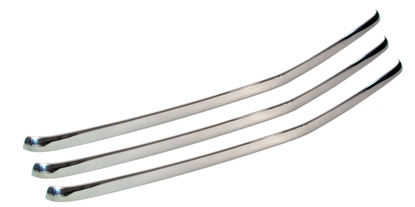 [05797-2] GRILLE TRIM BARS- PASSENGER / SMOOTH  STAINLESS STEEL (3) 1947-48