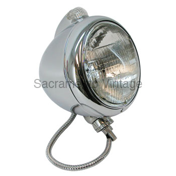 [13200-10-C] GUIDE STYLE HEADLAMP SEALED BEAM CHROME,CLEAR MARKER LENS