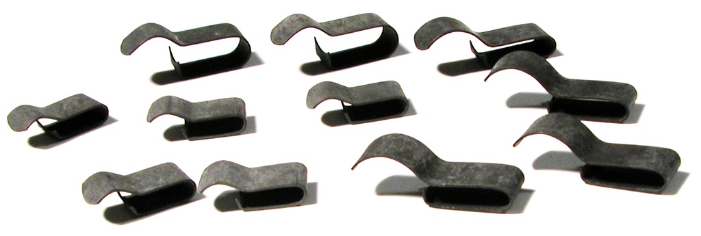 [08059] WIRE HARNESS TO FRAME PUSH-ON METAL CLIPS (11 ASSORTED) 1948-UP