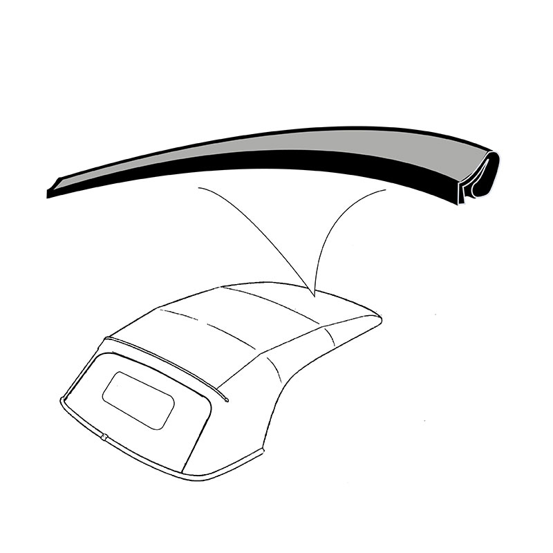 [06527-10] HEADER BOW SEAL- lower on windshield  / convertible 1941-48