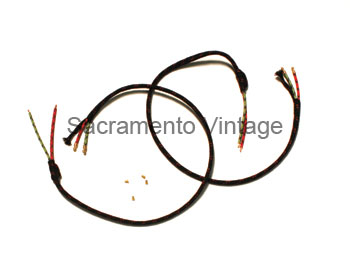 [06087] HEADLAMP BRAIDED CLOTH WIRES - NO SOCKETS- FOR 1 BULB REFLECTOR  1933-34