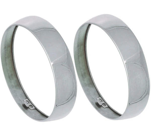 [06057-36] HEADLAMP RIMS- POLISHED STAINLESS WITH CLIPS 1936 PASSENGER
