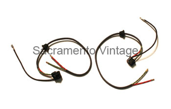 [06089-3] HEADLAMP SOCKETS & BRAIDED CLOTH WIRING- FOR 2 LAMPS - PICKUP 1946-47 