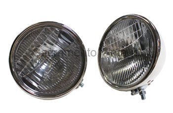 [00698] HEADLAMPS- 1 BULB / STAINLESS 1928-29