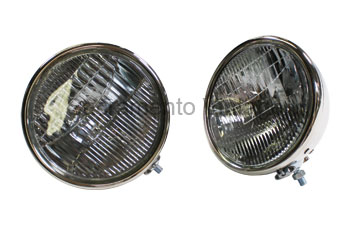 [00698-1] HEADLAMPS- 2 BULB STAINLESS 1928-29