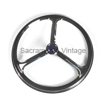 [13188-3] HEADLIGHT COVER- TRI-BAR  7" WITH BLUE DOT CENTER - CHROME