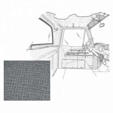 [08639-4] HEADLINER KIT- Unibody w/wrap around window 1pc 1961-63