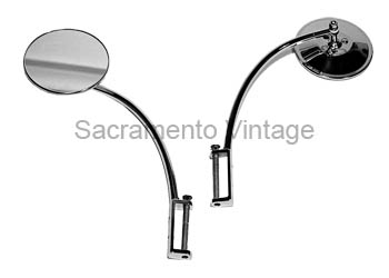[06926] HINGE MIRROR 1935 - 1940 FORD CAR & 1948 - 1952 PU CHROME W/ 4" STAINLESS 48-52 REQUIRES HINGE TO BE TRIMMED