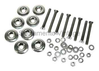 [08424-8] HOLD DOWN BOLT SET POLISHD 1951-52