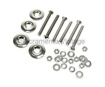 [08424-10] BED TO FRAME HOLD DOWN BOLT KIT SHORT BED POLISHED  1953-60