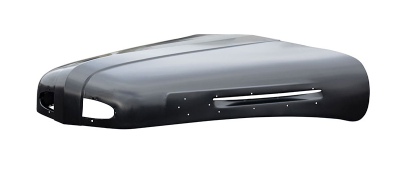 [08168-100] HOOD ASSEMBLY- 1948-50 W/ EMBLEM AND TRIM HOLES PRE DRILLED