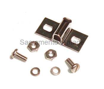 [06244-5] HOOD RETAINER BRACKET- CHROME FRONT OR REAR- PICKUP 1935-37