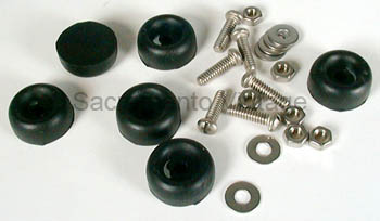 [00840-2] HOOD BUMPER SET- round w/ screws 1928-31