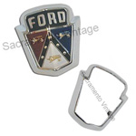 [498156-1] HOOD EMBLEM BEZEL- CAR 1950-51 CHROME