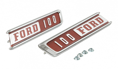 [208150-3] HOOD SIDE EMBLEM F100 1967 PAIR