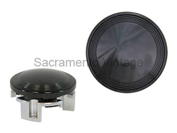 [16529] LECARRA HORN BUTTON- MARK 40 SMOOTH WITH RINGS-  BLACK