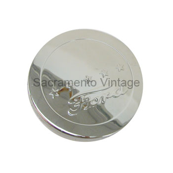 [08009-2] HORN BUTTON- 1954-56 POLISHED STAINLESS WITH FORD AND 5 STARS