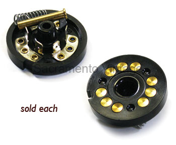 [00677-100] MAIN LIGHT HARNESS CONTACT PLATE ONLY - ASSEMBLED w/ 9 BRASS CONTACTS PLUS CENTER HORN CONTACT / 0.31" THICK