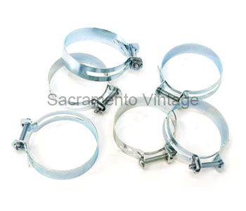 [00461-6] ORIGINAL STYLE HOSE CLAMP SET-  2 UPPER & 4 LOWER CLAMPS / CAD PLATED WITH CORRECT HARDWARE  1909-34