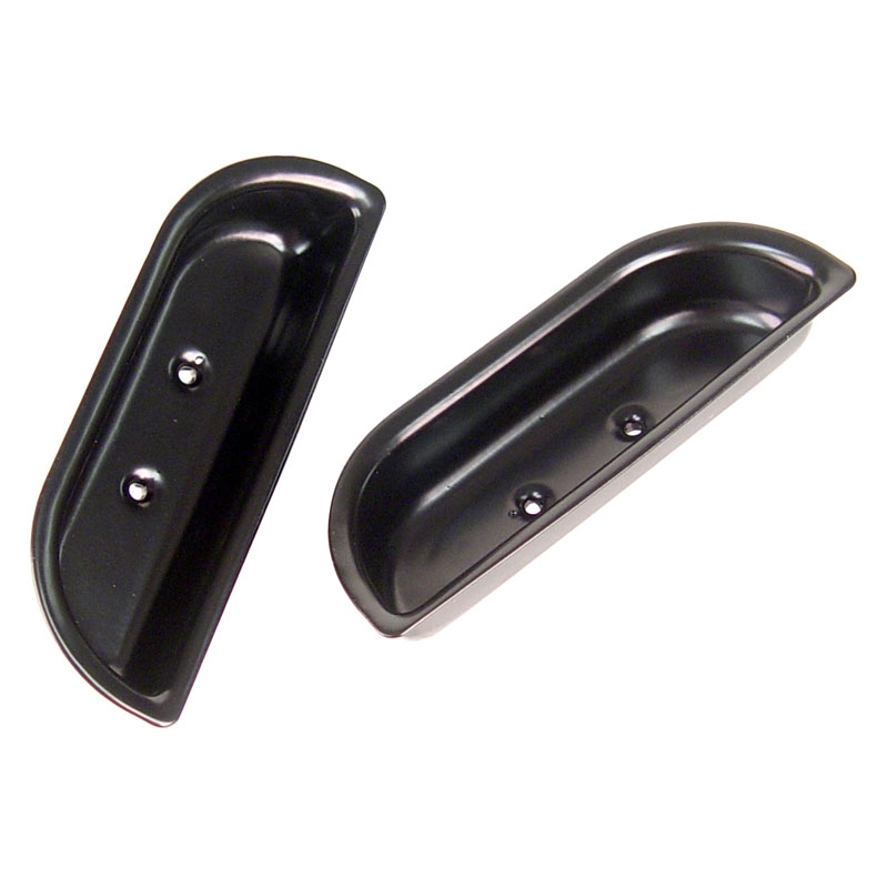 [208543] ARM REST FINGER CUPS- BLACK /  METAL 1973-79