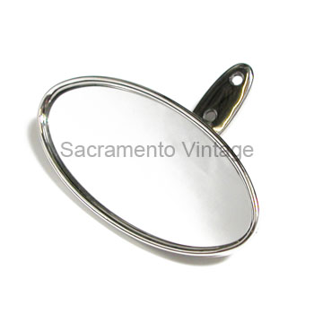 [06949-1] INSIDE MIRROR- OVAL HEAD S/S 1937-48 CONVERTIBLE & WAGON