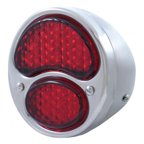[00725-9-LED] L-E-D TAIL LAMP- RIGHT / ALL STAINLESS WITH RED LENS / 6 VOLT /  1928-31
