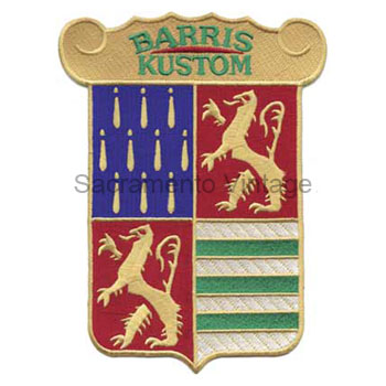[02600-143] LARGE BARRIS KUSTOM CREST PATCH 5x7 EMBROIDERED