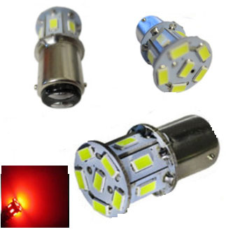 [06142-R-LED] LED TAIL LAMP BULB- RED  STRAIGHT PINS 6 VOLT 1933-37 )