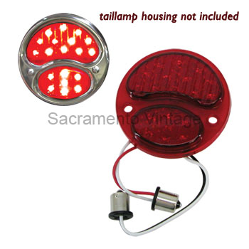 [00728-11] L-E-D TAIL LAMP LENS- RIGHT / ALL RED / 6 VOLT POSITIVE GROUND 1928-31