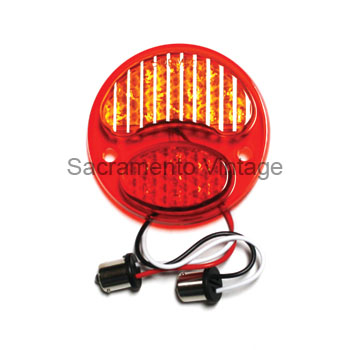 [00728-9] L-E-D TAIL LAMP LENS-  RIGHT  RED/AMBER / 6 VOLT POSITIVE GROUND / NO LICENSE LENS  1928-31