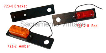 [00723-3-R] LED TURN SIGNAL- NARROW RED - 6 VOLT NEGATIVE GROUND LED - MOUNTS BETWEEN BARS
