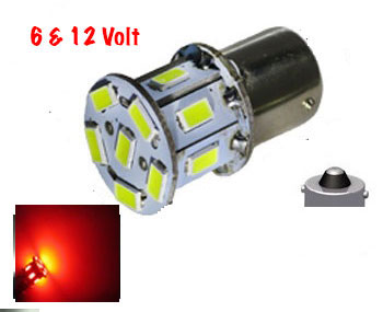 [00751-R-LED] LED- STOP LIGHT BULB - RED 6-12 VOLT  + or -  Ground 1928-51