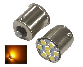 [00689-12-A-LED] LED- TAIL, COWL, DASH, DOME, PARK LIGHT BULB- AMBER 12 VOLT  + or -  Ground 1928-51