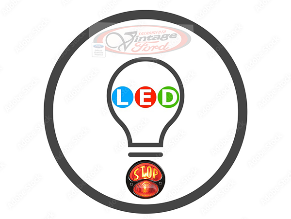 [00689-R-LED] LED- TAIL, COWL, DASH, DOME, PARK LIGHT BULB- RED 6 VOLT  + or -  Ground 1928-51