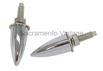 [13122] LICENSE BOLTS- Bullet Tips / Chrome