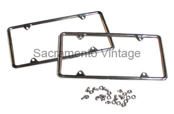 [13119] LICENSE FRAMES- STAINLESS FOR MODERN U.S. PLATES SET OF 2