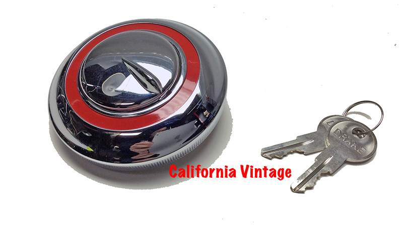 [05828-1] LOCKING GAS CAP - AUTHENTIC 1940 CHROME WITH FLIPER COVER VENTED